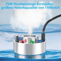 FITNATE Nagy Teljesítményű Ködgép 50W - 1500ml/h Párásító 6 LED Világítással Kerti Tóhoz, Sziklakerthez, Halloween Dekorációhoz, 2,5m Kábell 3