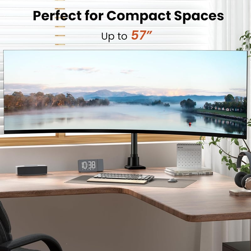 Putilsen Mount Monitortartó 24-57" Képernyőkhöz - Állítható Magasságú Asztali Monitorállvány, 27kg Teherbírás, VESA Kompatibilis, Fekete