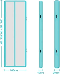 AirTrack felfújható tornamatrac 10cm, elektromos pumpával - 3m, zöld 2