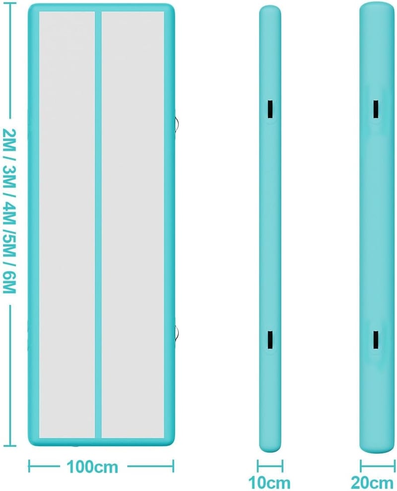 AirTrack felfújható tornamatrac 10cm, elektromos pumpával - 3m, zöld