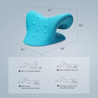 Cozyhealth Nyak és Váll Relaxáló Párna - Nyaki Fájdalomcsillapító Nyújtó Eszköz, Gerincmasszírozó Kiropraktikai Támasz, Kék 7