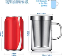 ecooe Nagy Űrtartalmú Ezüst Teáscsésze Szűrővel és Fedéllel, 500ml 2