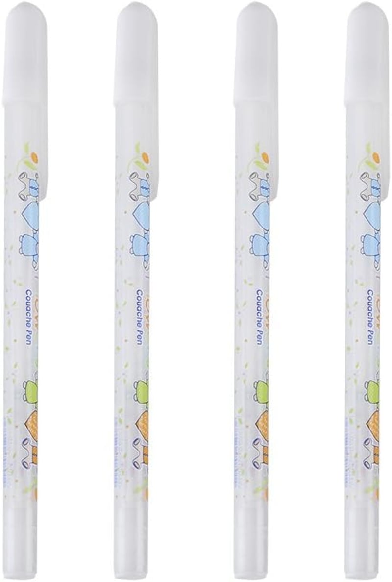 GLOGLOW 4db Fehér Tintás Gél Toll Szett 0.8mm - Csillogó Tintájú Roller Toll Színezéshez, Bullet Journal, Rajzoláshoz, Művészeti Alkotásokho