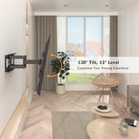 Bontec TV Fali Tartó 32-80 Colos Lapos és Ívelt Képernyőkhöz, Dönthető-Forgatható, 60 kg Teherbírás, VESA 600x400 mm Kompatibilis 4