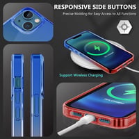 iPhone 13 Mini Kék-Piros Áttetsző Szilikon Tok Beépített Képernyővédővel 6