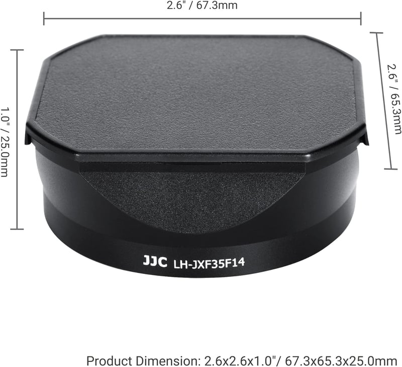 FUJIFILM XF 35mm f/1.4 R objektívhez JJC négyzetes fém napellenző 52mm-es szűrővel
