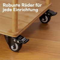 H&S Bútor Görgők M10 Menetes - 4 db Nehéz Teherbírású Forgó Kerék Fékkel - 50 mm PU Gumi Görgők Többféle Felületre 7