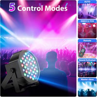 DELIBANG DMX512 RGB LED Par Lámpa Szett - 36 LED-es Diszkó Fény Távirányítóval - Színpadi Világítás Bulikhoz, Koncertekhez, Esküvőkre - 8 db 3