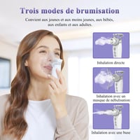 FEELLIFE Hordozható Inhalátor - Állítható Porlasztású Asztma és Légúti Kezelő Készülék Gyerekeknek és Felnőtteknek 3