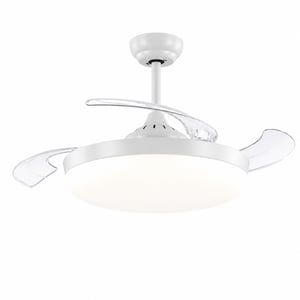 AUTODAY összecsukható mennyezeti ventilátor LED világítással, DC motor, 108 cm, 36W — hiányzó csavarkészlet (állapot: lásd a 2. képet)