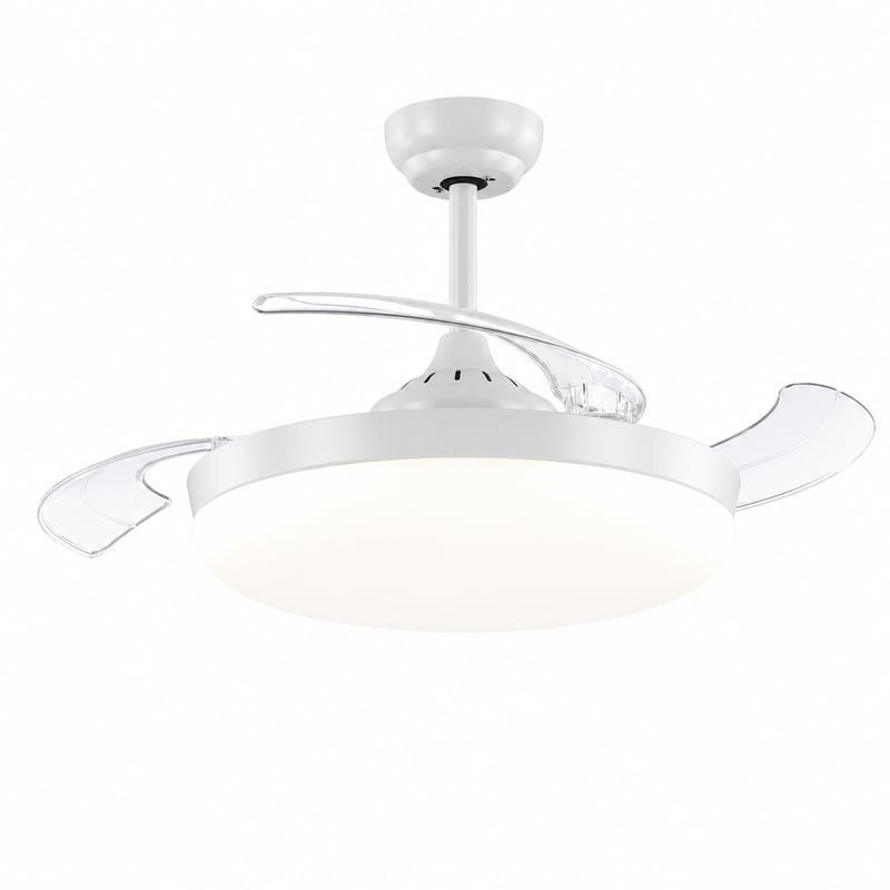 AUTODAY összecsukható mennyezeti ventilátor LED világítással, DC motor, 108 cm, 36W — hiányzó csavarkészlet (állapot: lásd a 2. képet)