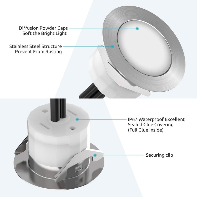 Tuya Smart 10db RGB+Meleg LED Süllyesztett Kültéri Lámpa Szett, IP67 Vízálló