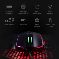 Redragon M686 Vampire Elite vezeték nélküli gamer egér, 16000 DPI, 45 órás üzemidő, programozható makrók, RGB háttérvilágítás, PC/laptop kom 4