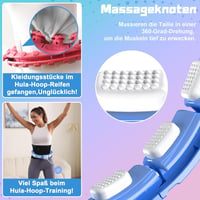 Cozylady Okos Súlyozott Hula Hoops Felnőtteknek - Fogyást Segítő Infinity Karika Súlygolyóval, Csendes Fitness Abroncs, 124 cm, Kék 5