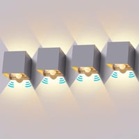 Ledmo LED Premium fali lámpa mozgásérzékelővel szürke IP65 vízálló 4 db-os csomag 1