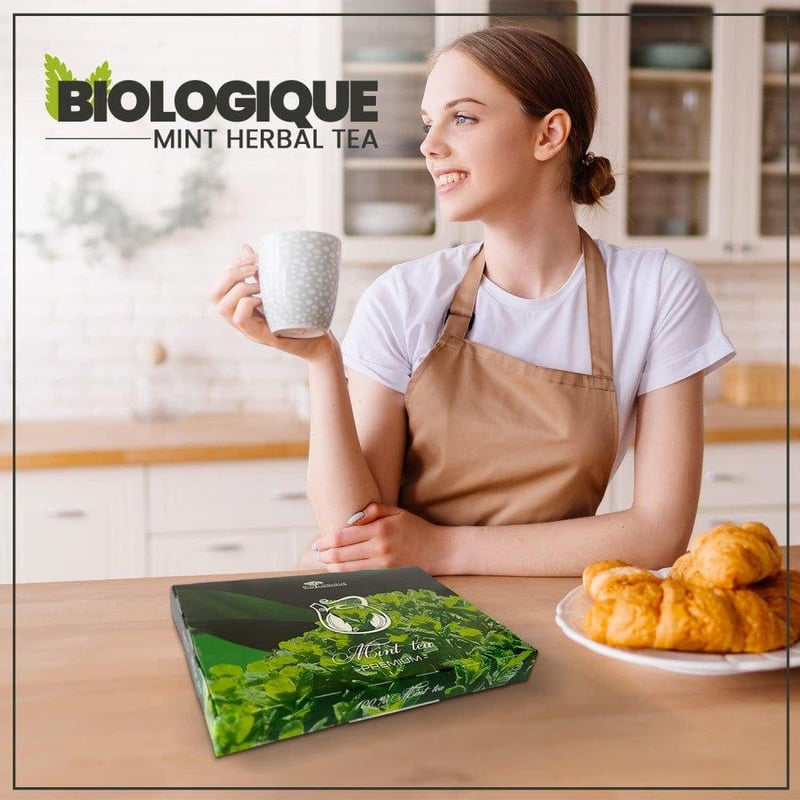 BIOLOGIQUE Prémium Méregtelenítő Mentatea - 40db Koffeinmentes, Antioxidáns Teafilter