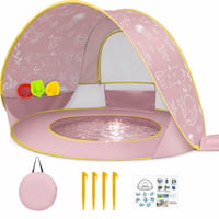 Cort de joacă pop-up pentru copii JONRRYIN cu mini piscină, protecție UV UPF 50+, adăpost solar portabil — fără geantă de transport (stare: vezi a 2-a poză) 4