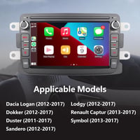 YZKONG Autórádió 7" Érintőképernyős Multimédia Lejátszó Renault Dacia Duster Sandero Logan Dokker Captur Modellekhez - Vezeték Nélküli CarPl 5