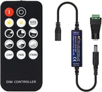 BTF-LIGHTING RF Mini LED Dimmer Vezérlő 14 Gombos - 5V/12V/24V LED Szalaghoz, 20m Hatótáv, Fényerő és Effekt Szabályozás, Vezeték Nélküli 1