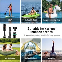 Mojimdo Elektromos SUP Pumpa 20 PSI - Akkumulátoros, 5 Üzemmóddal, Kompakt Hordszíjjal, Automata Kikapcsolással - Kajak, Sátor, Matrac Felfú 6