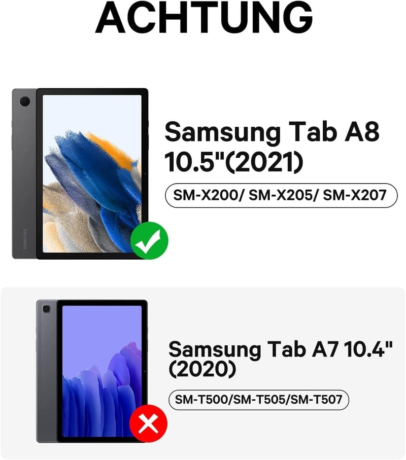 Samsung Galaxy Tab A8 10.5" (2021) okostok érintőpados QWERTZ billentyűzettel, fekete