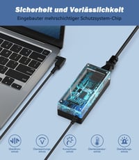 Shefor 65W Laptop Töltő Acer Aspire 5, Swift 1 3 5, Chromebook Sorozathoz - 19V 3.42A Univerzális Adapter 3.0x1.1mm Csatlakozóval - Fekete 4
