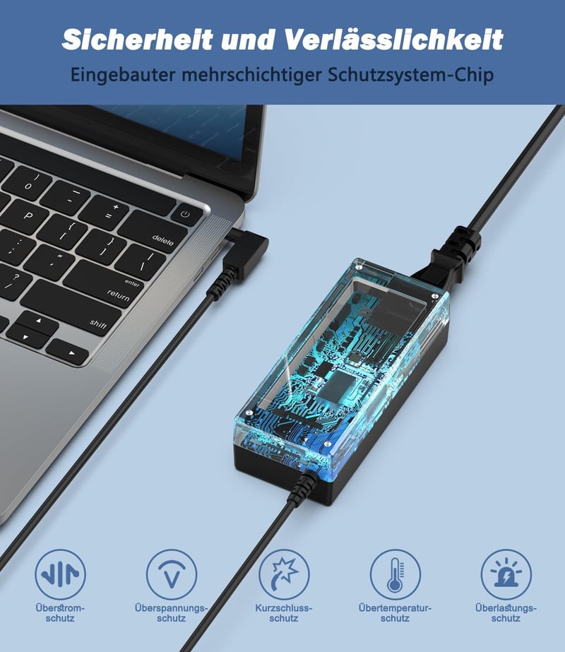 Shefor 65W Laptop Töltő Acer Aspire 5, Swift 1 3 5, Chromebook Sorozathoz - 19V 3.42A Univerzális Adapter 3.0x1.1mm Csatlakozóval - Fekete