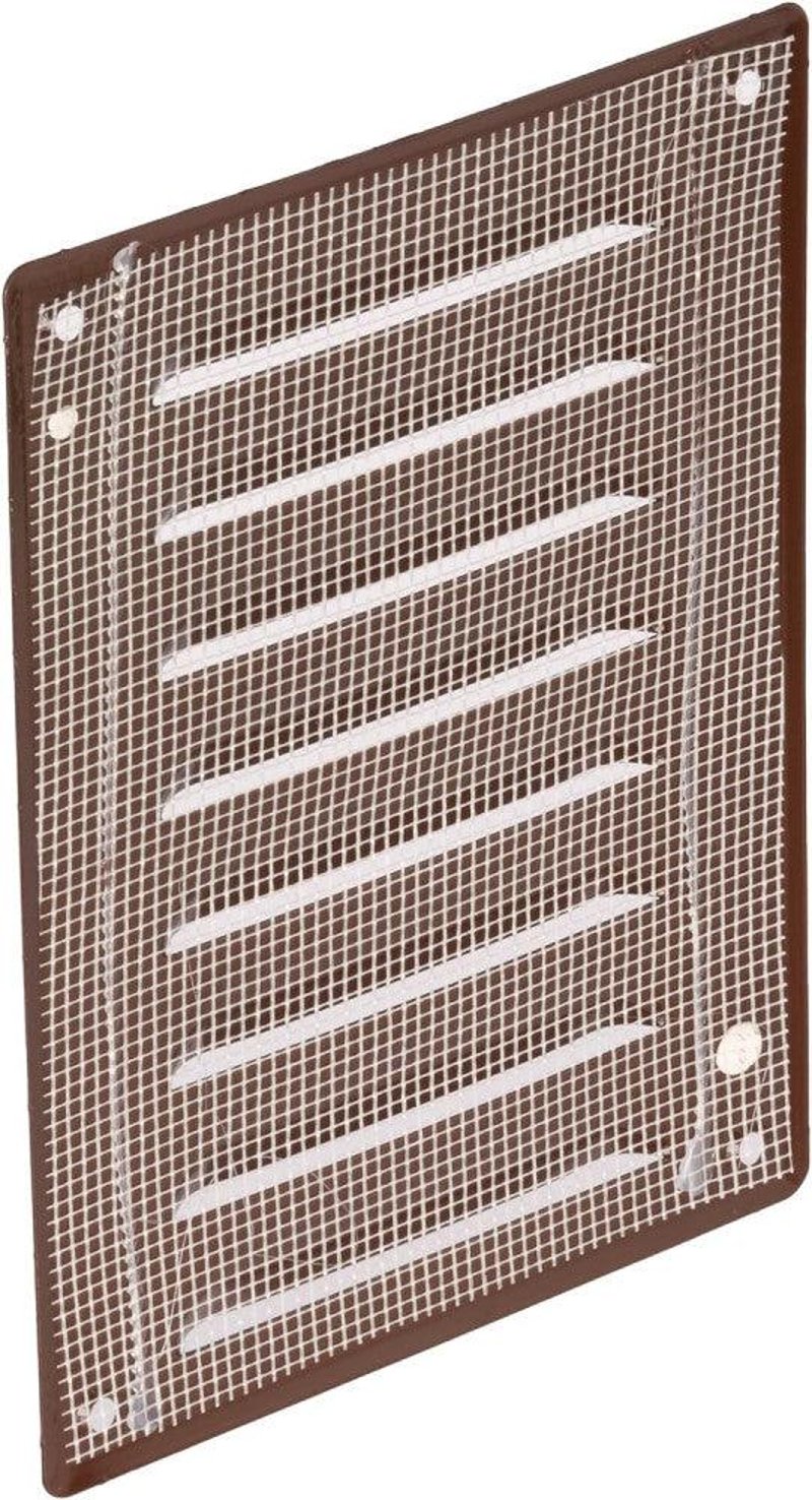 Barna Fém Szellőzőrács Rovarvédővel 140x190mm - Univerzális Szerelhetőség