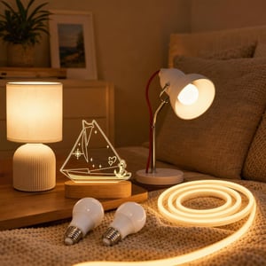 Čarolija za spavaću sobu: noćna lampa + 2m LED traka + stolna lampa + LED žarulje