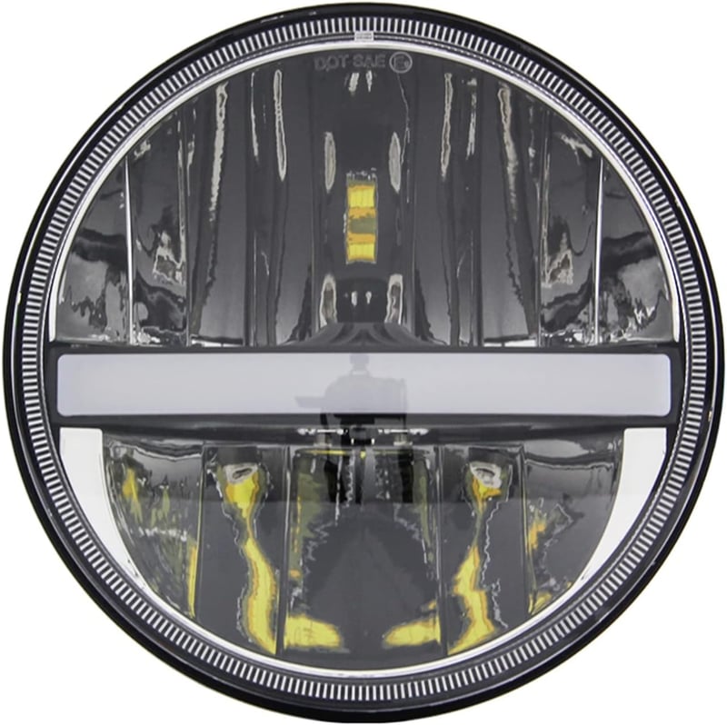 Kerek 17,8 cm-es LED fényszóró nappali fénnyel és távolsági/tompított funkcióval motorkerékpárokhoz