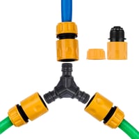 YUNSTK 8 részes kerti locsolótömlő csatlakozó készlet - 1/2" dupla csatlakozó, Y-elosztó, 2 az 1-ben adapter, víztömlő illesztő 5