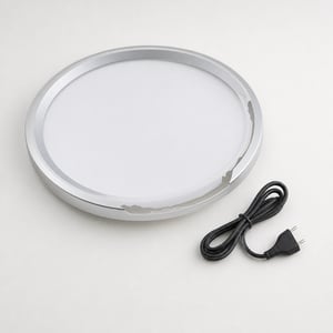 WARMELLE LED Stropna svjetiljka 48W 6500LM 38 cm Srebrna 3 — neispravna, djelomično radi: slomljen rub sjenila (stanje: vidi 2. sliku)