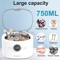 Hanience 750ml-es Ultrahangos Tisztító Szemüveghez, Ékszerhez, 46KHz, 5 Időbeállítás 5