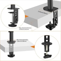 Bracwiser Állítható Monitorkar - 800mm Magas Asztali Monitortartó 13-32" Képernyőkhöz - VESA 75/100 Kompatibilis - Fekete Acél Konzol 6