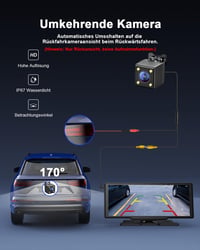 Avylet 8.1" Vezeték Nélküli CarPlay Kijelző Android és Apple Készülékekhez - IPS Érintőképernyő, IP67 Tolatókamera, GPS Navigáció, Bluetooth 7