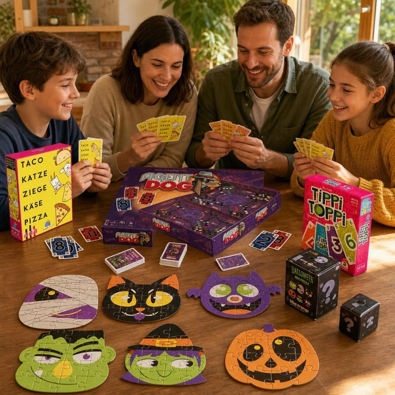 Rodinný herný balíček: Taco Cat + psie karty + kooperatívna hra + 36-dielne puzzle