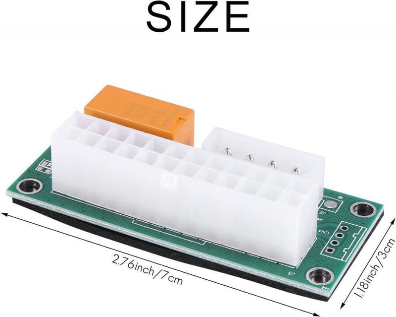 Dual PSU adapter bányászgéphez - ATX 24 Pin és Molex 4 Pin csatlakozó