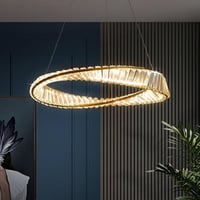 minifair Arany Gyűrű Alakú LED Csillár - 40 cm Modern Dimmelhető Kristály Lámpa Nappaliba, Hálószobába, Étkezőbe, Irodába, Érintésvezérlésse 1