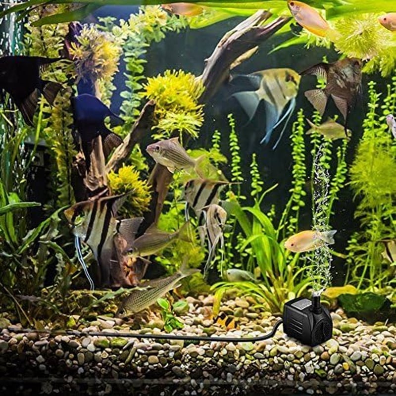Cadrim 25W Vízpumpa Akváriumokhoz - 1200L/H Teljesítményű Merülő Szivattyú Szökőkutakhoz és Tavakhoz, 2m Emelőmagasság, Fekete