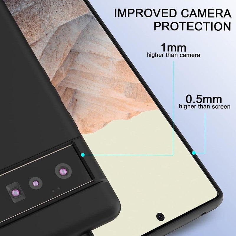 Google Pixel 6 Pro Védőtok - Strapabíró Fekete Foluu Tok