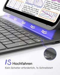 Inateck ultrakönnyű iPad billentyűzetes tok - 10. gen, Air 5/4, Pro 11 - QWERTZ 4