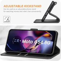 Husă tip carte din piele premium neagră cu suport pentru carduri pentru Motorola Moto G54/G64 5G 4