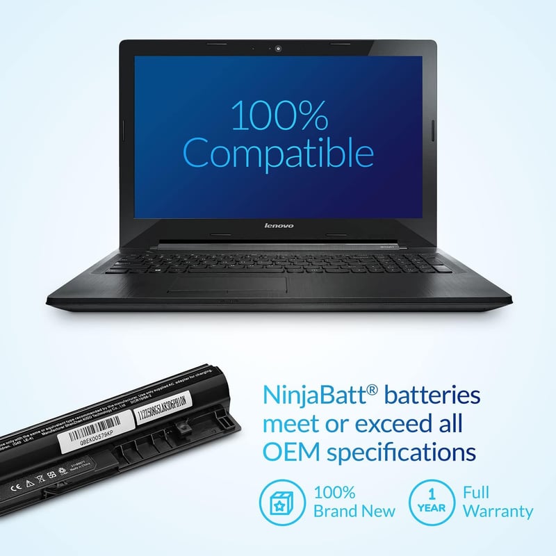 NinjaBatt Laptop Akkumulátor Lenovo IdeaPad G400s G500s G50 Z50 Z70 S410p kompatibilis - L12M4E01 L12L4A02 - Nagy teljesítményű 2200mAh cser