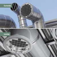 Vent Systems 100 mm Kerek Horganyzott Acél Szellőzőcső Fedél Alumínium Hálóval - Csővég Sapka Szárítóhoz, Fűtéshez, Légkondicionálóhoz - Kül 5