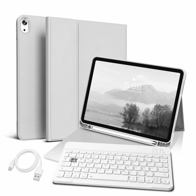 GKABXY tipkovnica s maskom za iPad Air 11" (M4/M3/M2) i iPad Air 5./4. generacije - Zaštitna maska — nedostaje tipka Q (stanje: vidi 2. sliku)