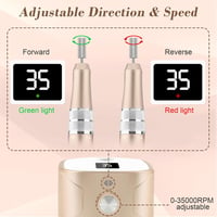 Kredioo 11 az 1-ben Professzionális Elektromos Körömcsiszoló LED Kijelzővel, 35000 RPM, Arany 5