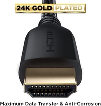 PowerBear 4K HDMI kábel 15m, arany csatlakozós, nylon fonott 6