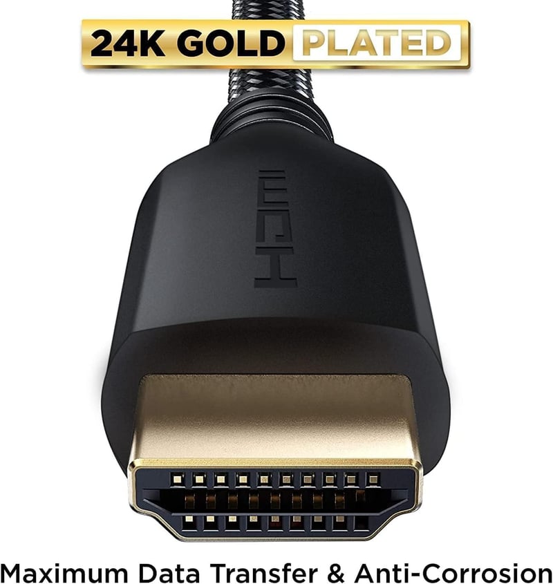 PowerBear 4K HDMI kábel 15m, arany csatlakozós, nylon fonott