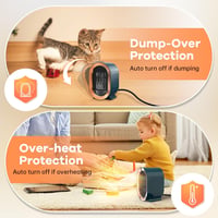 Tiptop Home Kerámia Hősugárzó 1200W - Gyors Fűtés, 2 Fokozat, Dönthető Védelem, Csendes Működés, Irodába, Hálószobába, Fürdőszobába, Fehér 4