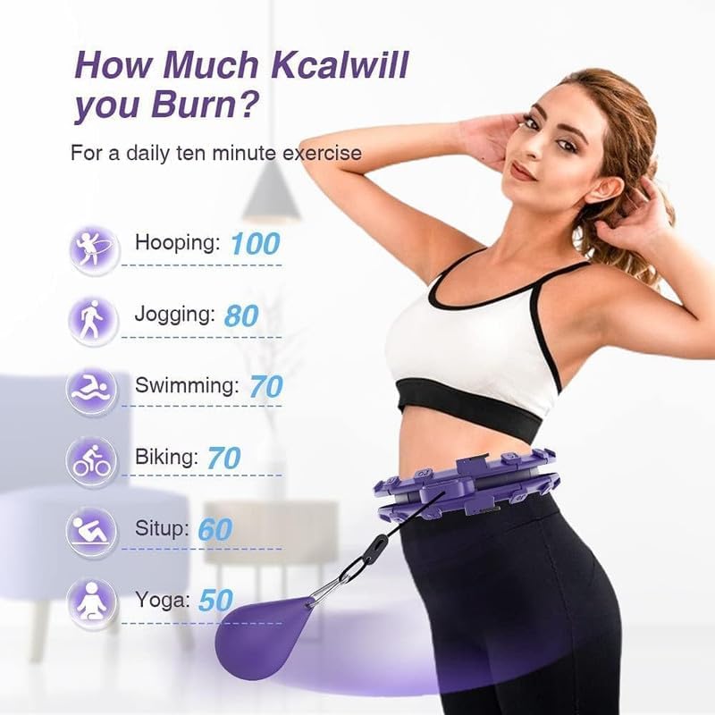 bubbacare Smart Hoop Fitnesz Karika Fogyáshoz - 27 Állítható Elemmel, Digitális Kijelzővel, Masszázsfunkcióval, Felnőtteknek, 65-160 cm Deré